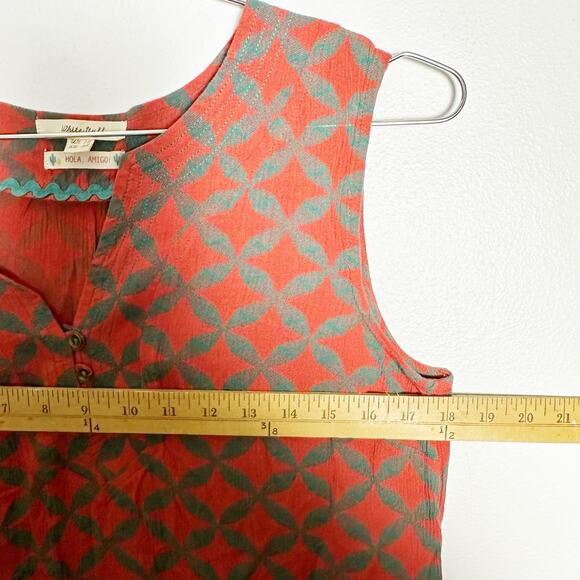 White Stuff Red Mixed Print Sleeveless Tank Blouse sz 6 - Picture 7 of 8